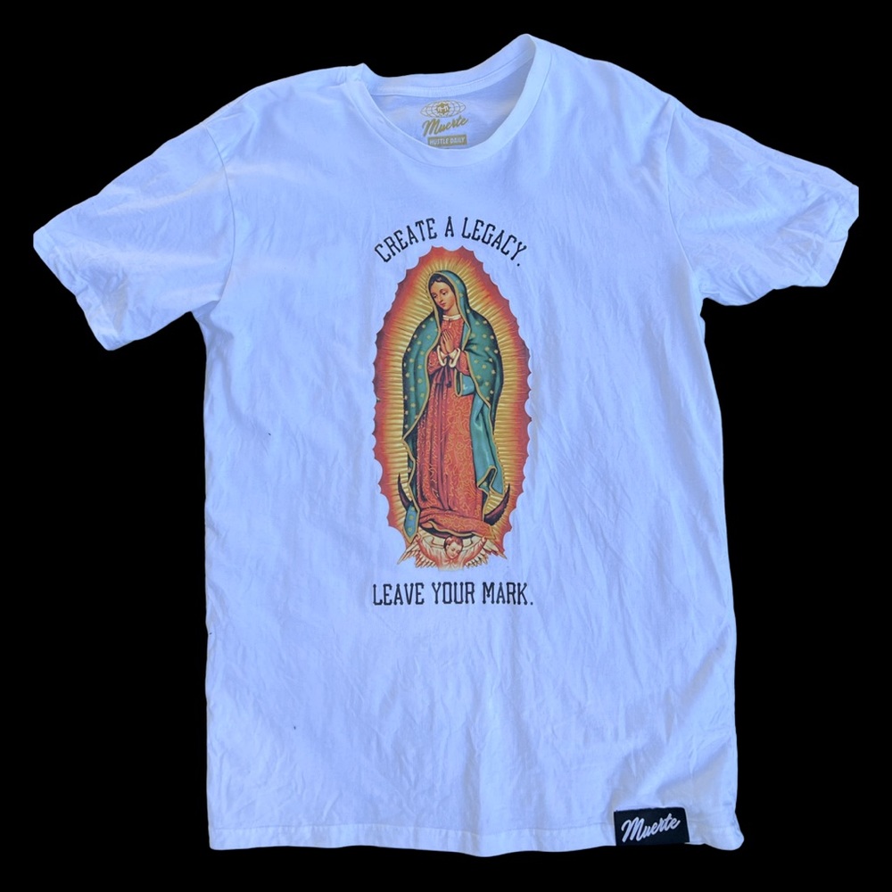 Murrow Shirt “leave your mark” Virgin Mary tee shirt.